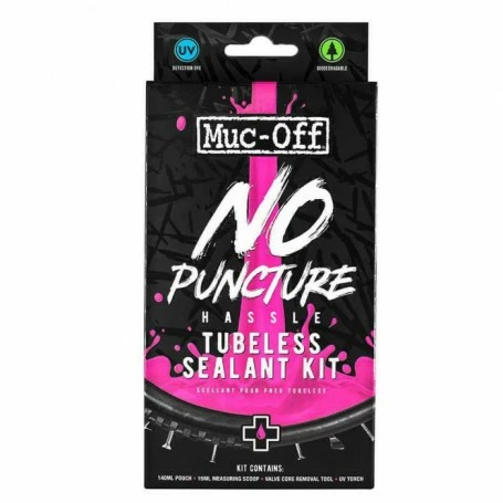 Kit Liquido Sigillante TUBELESS No Puncture Hassle MUC-OFF 140ml 1 Kit Liquido Sigillante TUBELESS No Puncture Hassle MUC-OFF 140ml
