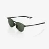 OCCHIALI DA SOLE 100% LEGERE ROUND Matte Black Grey/Green Lens